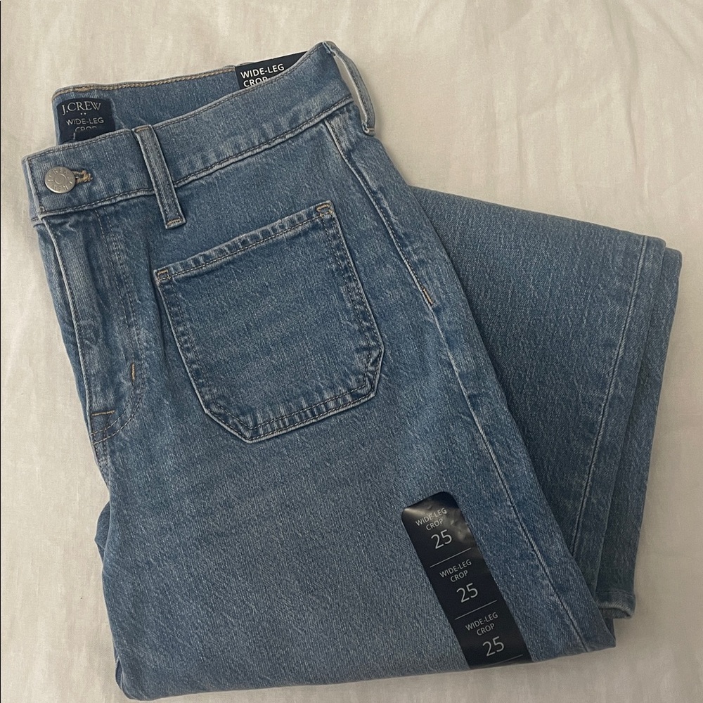 NWT J. Crew Blue Wide-Leg Crop Jeans